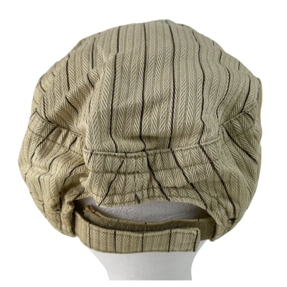 Dragon Graphic Khaki Striped Military Style Cap With Adjustable Back Strap - Picture 5 of 9
